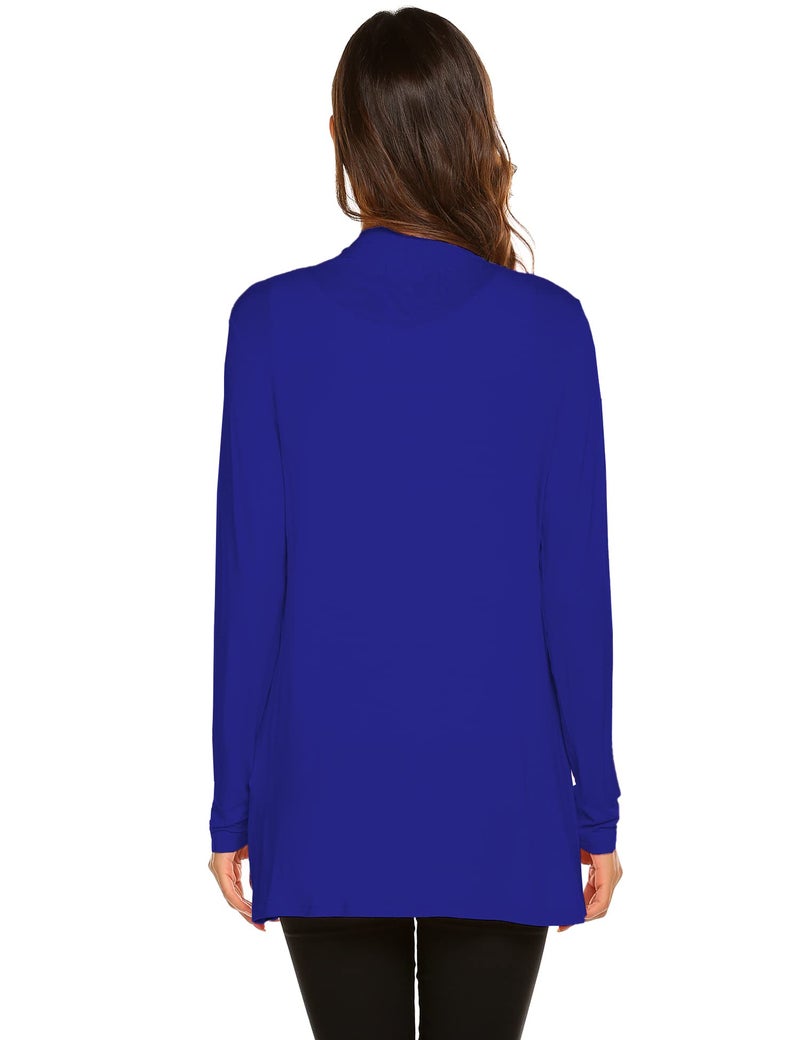 Newchoice Women's Soft Drape Open Front Cardigans Loose Casual Lightweight Long Sleeve Cardigan Sweaters All Seasons (Royal Blue, L) - Image 5